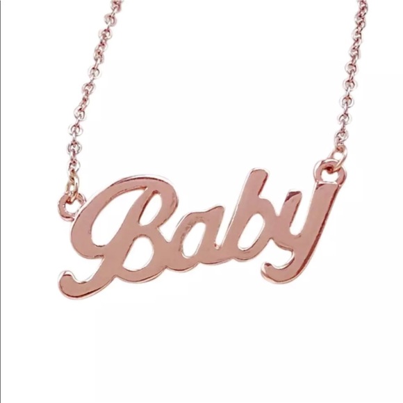Jewelry - Rose gold doll BABY letter word name chain necklace choker sexy rose gold gift